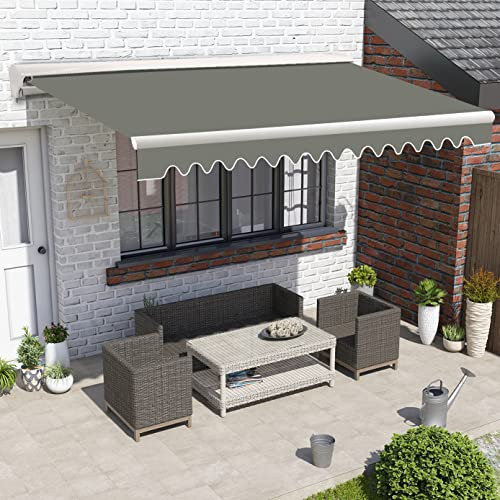 Blümme 3.5x2.5M Half Cassette Electric Awning Retractable Garden Patio Canopy Shade Sail Grey