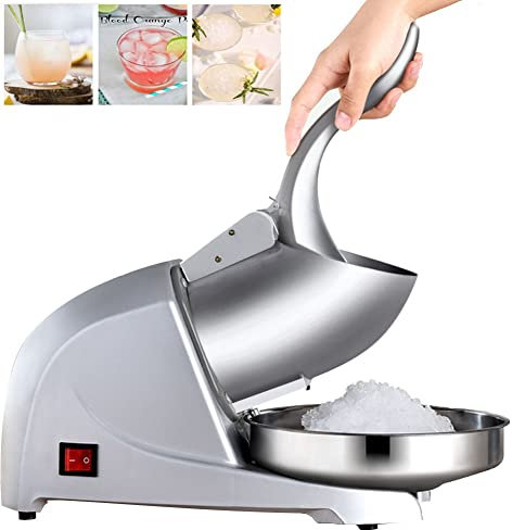 DYK&NX Trituradora De Hielo Portátil, Picadores De Hielo Eléctricos, Batidora Smoothies, Batidora de Alta Velocidad, para Negocio En Casa Carnavales (Color : Silver)