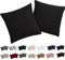 Soifox Kissenbezug 80x80 2er Set - Kopfkissenbezug 80 x 80 Schwarz 100% Mikrofaser bügelfrei & knitterfrei mit Reißverschluss