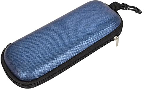 Zimoer Leder Brillenetui, Brillenetuis Portable Bleu 167 * 70 * 42,Brillenetui mit Zip, Brillenhülle Aufhängbar, Brillenetui für Schutzbrille, Weich, Stoßfest und Strapazierfähig