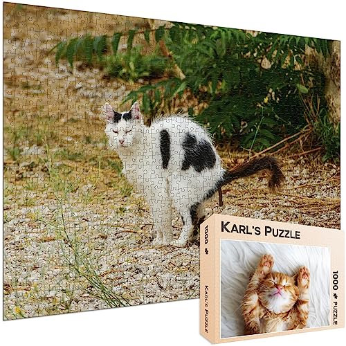 Puzzle scherzoso regalo Gattino/Gatto - puzzle da 1000 pezzi con motivo in cartone falso come divertente idea regalo o articolo scherzoso