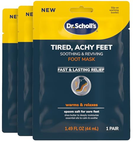 Dr. Scholl's® Maschera per piedi stanchi, doloranti, lenitiva e rivitalizzante, 3 paia, stivaletti riscaldanti