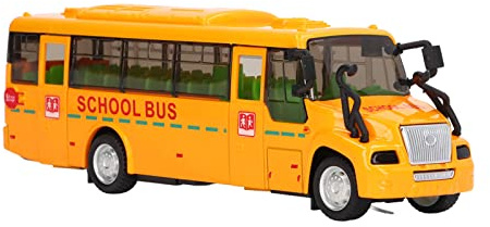 SPYMINNPOO Jouet d'autobus Scolaire Jaune, Alliage de Moulage sous Pression, Porte Ouvrable, Tirez la Voiture 1:32 Véhicule Jouet avec Lumières Sons Jouet d'autobus Scolaire pour Les