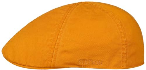 Stetson Texas Cotton Flat Cap med UV-Skydd Damer/Herrar - keps bomullskeps solkeps skärm Sommar Sommar-Vinter - XL (60-61 cm) terracotta