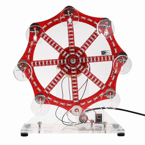 CENPEK Modello di ruota panoramica fai-da-te Luci a LED colorate Kit di esercizi Ruota panoramica a LED rotante Elettronica e pratica di apprendimento della saldatura