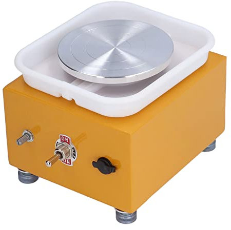 Septpenta Mini Elektrische Töpferscheibe, 10 cm Einstellbare Geschwindigkeit, Töpferscheibe für Kinder, Töpfer Tonmaschine für Den Schulunterricht, Den Töpfer Baumarkt Oder Den Heimgebrauch(EU)