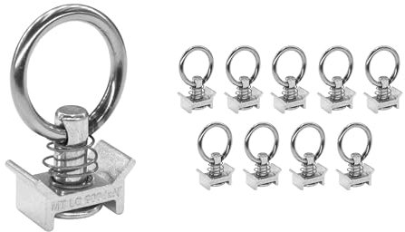 Lasiprofi Single Stud Fitting | Set 10 | Fitting für Airlineschine | 900 daN | Zurröse zur Ladungssicherung | Einzel Airline Endbeschlag für Airlinezurrschiene