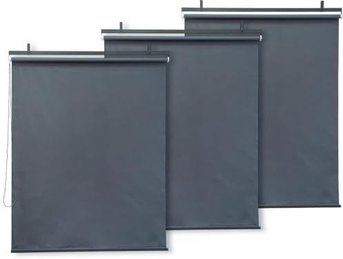 Lot de 3 Stores rétractables pergola - 124 x 225 cm - Gris Anthracite
