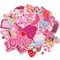 AUGSUN 60 Stück rosa bestickte Flicken zufällig sortierte Stile rosa Thema zum Aufbügeln für Mädchen, Western-Cowgirl, DIY-Aufnäher, Reparaturflicken, niedliche Aufnäher für Rucksäcke, Hosen