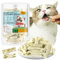 60g Cat Grass Teething Sticks With Goat Milk Favor - Edible Natural Dried Treats for Hairball Removal and Dental Care