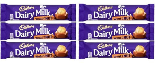 Cadbury Dairy Milk Wholenut 45g Bars - Pack of 6