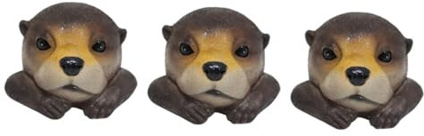 Sosoport 3stücke Resin Gartenstatue Schwimmende Otterfigur Für Teichdekoration Kreative Garten Und Balkonverzierung Realistische Tierstatue Wetterbeständig Und Lebendig