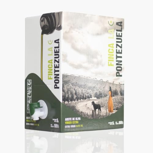 Finca La Pontezuela Bag in Box Aceite de Oliva Virgen Extra 5 Litros Picual - Aceite Intenso de Nueva Campaña 24/25 - AOVE Español 100% Ideal para Uso Diario