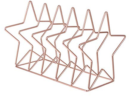 ZHZXBDGQ Desktop Metal Bookends Star Bookcase Iron Rose Gold Catalog Collector Magazines Magazines Stand Book Holder Desk Office School Household Study Room Organizer-Roségold