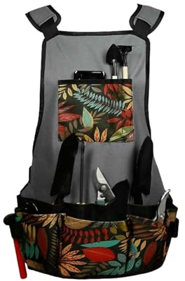 Grembiule da giardinaggio, unisex, regolabile, con tasche per attrezzi, 50 x 50 cm, leggero grembiule protettivo per cortile, raccolta, cucina, forno, barbecue, grigliare, pittura artistica, per