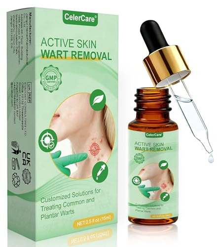 Wart & Verruca Remover Liquid - Fast Acting Formula for Common & Plantar Warts, Skin Tags, Corns & Calluses, Gentle & Safe for Hands & Feet, Trusted by Families, 15ml
