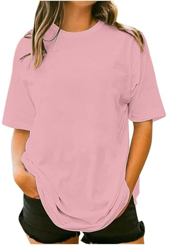 Tee Shirt Femme Oversize Tshirt à Manches Courtes T Shirt Long Vêtements de Sport Vetement Ete Habit Grande Taille Haut Ample Teeshirt Col Rond Tee-Shirt