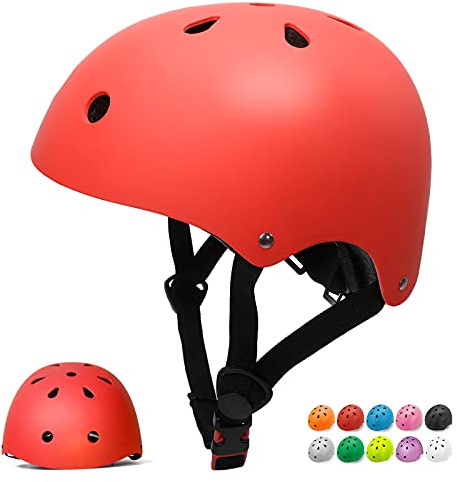 Glaf Toddler Helmet for 2-8 Years Kids Bike Helmets Baby Girls Boys Multi-Sport Adjustable Skateboard Bicycle Helmet Lightweight 4 Sizes for Toddlers (Red, Small: 20.08-21.26 / 51cm-54cm)