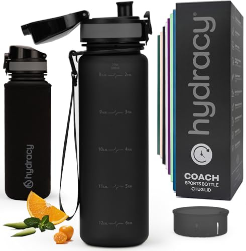 Hydracy Borraccia Motivazionale con Indicatore di Orari - 500ml Senza BPA- A Prova di Perdite e Anti Condensa - Borraccia colino per infusione di frutta