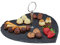 relaxdays Plateau en Ardoise, cœur, avec poignée, Plat de Service, apéro, Sushi, Fromage, Dessert, Mariage, Anthracite