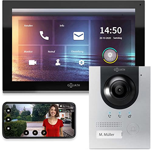 Goliath Hybrid 10 Zoll IP Video Türsprechanlage, Aufputz Türstation, 2MP 180° Ultra-Weitwinkel, AV-IPS-103
