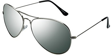 Alpland Gafas de sol de piloto – grandes lentes totalmente espejadas – tamaño grande, plata, Extra Breit