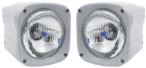 APSMOTIV Headlights Assemblies with Colw Head Lamps Lights with Brackets and 12v Bulbs Replacement for Massey Ferguson Articulated Brazilian Series and Other Tractors