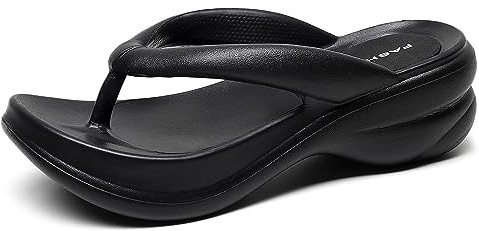 New front Chanclas de Fondo Grueso para Damas Nuevas de Verano Tacón de Cuña Arrastra Usar Sandalias de Playa con Punta de Clip Caseras Cómodas