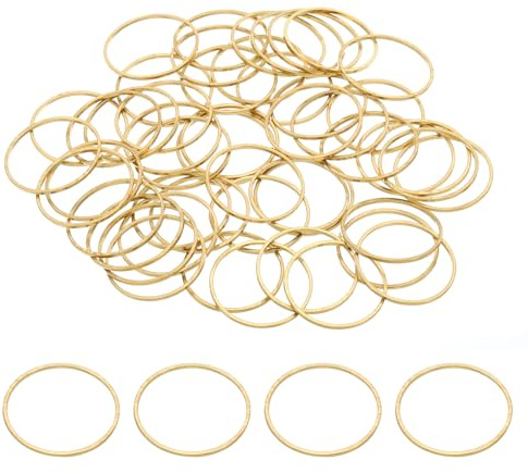 PATIKIL 20 mm OD x 18,5 mm ID örhänge pärlring, 50 st massiv kopparpärlor fynd ring