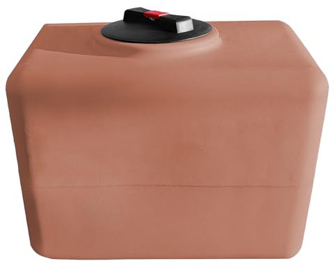 ESTO Serbatoio Acqua Potabile FINTO TERRACOTTA 100L - 200L - 300L - 500 L Polietilene, Cisterna Esterno Effetto Antico, Pompa e Press Control Pressostato (Solo Serbatoio, 300 Litri)