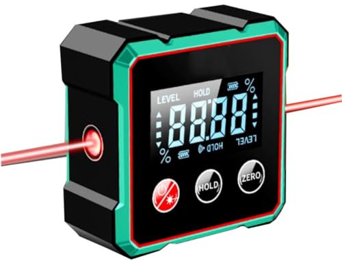 tkerinse Magnetic Digital Inclinometer, Digital Angle Finder High-precision Angle Ruler, USB Charging Digital Level Box Angle Finder with Strong Magnetic Base