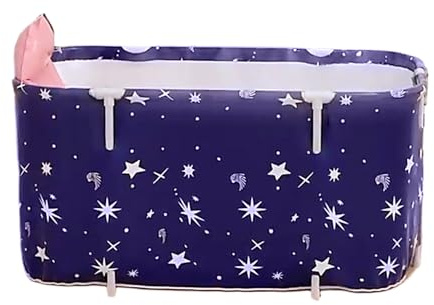 Fällbar badtunna, rektangulär bärbar badtub, optimal blötläggning djup, kompakt duschbadhink för hem, resor, strand, barn, vuxna, camping, daglig tvätt, 10 x 60 cm