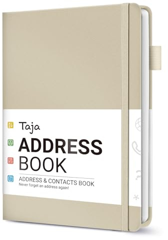 Taja Address Book with Alphabetical Tabs, Address Contact Book for Seniors