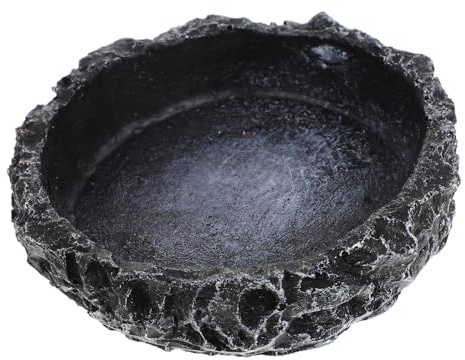 NOLITOY Bol Eau pour Reptiles Pratique et Résistant Mangeoire Décorative pour Lézards Serpents Tortues et Amphibiens Alimentation Sécurisée Terrarium Bol Antidérapant