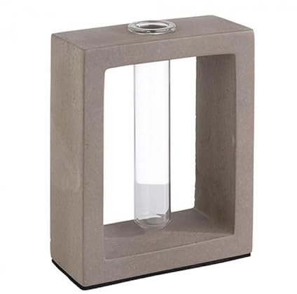 APS 4010 ELEMENT Beton Blumenvase mit Glaseinsatz, 10 x 4,5 x 12,5 cm, 25 ml