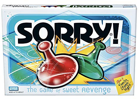 Hasbro Gaming Sorry! Family Board Games for Kids and Adults, 2 to 4 Players, Ages 6 and Up (Amazon Exclusive)
