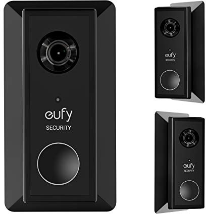 UIQELYS Wandhalterung für eufy Security, Kabellose Video-Türklingel (batteriebetrieben) 2K HD-Auflösung, verstellbarer Winkelhalter L35°/R35° Montageplatte Keil-Kit, einfache Selbstinstallation