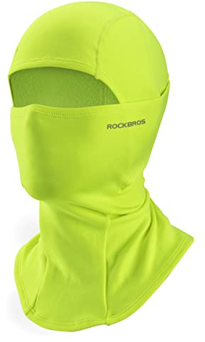 ROCKBROS Cold Weather Balaclava Ski Mask for Men Windproof Thermal Winter Scarf Mask Women Neck Warmer Hood for Cycling Green