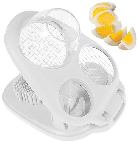 Egg Slicer for Boiled Eggs, 3 in 1 Stainless Steel Egg Cutter,Multifunctional Boiled Egg Cutter, Reusable Mushroom Slicer Salad Slicers Portable Eggs Dicer for Soft Fruit Mushroom Strawberries