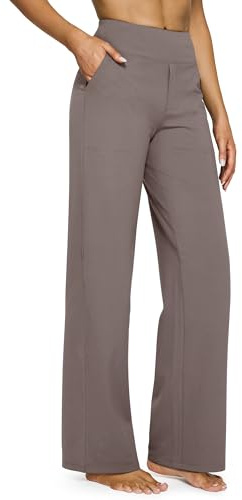 G4Free Flare Leggings for Women Wide Leg Pants for Casual Summer Women Fashion Straight Leg Trousers Pants for Business Work Lounge Casual(Taupe,S,29)