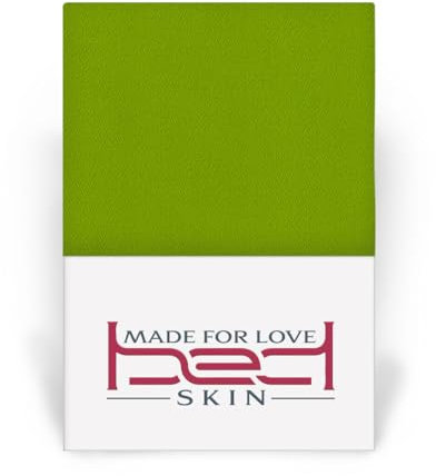 Bedskin Premium Topper Spannbettlaken 140x200cm, bis 8 cm Topperhöhe - Jersey Spannbettlaken für Boxspringbett, 100% Buamwolle Spannbetttuch - Apfelgrün