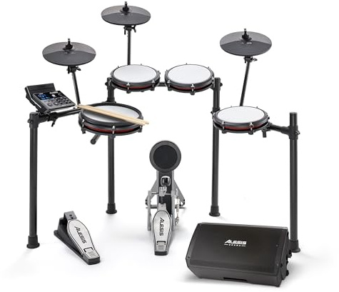 Alesis Nitro Max Kit and Strike Amp 8 MK2 - Electric Drum Kit with and 8-inch 2000W Drum Amp Speaker, with Bluetooth