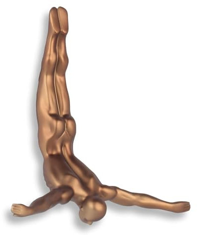 ADM - 'Tuffatore piccolo' - Scultura figurativa moderna in resina satinata da appendere a parete - Bronzo - H28 cm