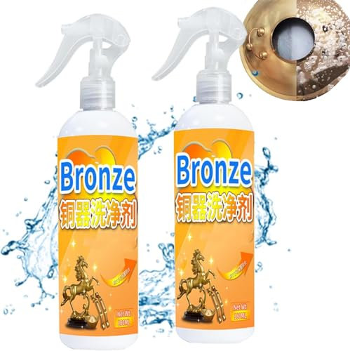 2 Pezzi Spray Lucidante E Detergente Istantaneo per Ottone, Rimozione Istantanea di Ottone E Rame, Detergente E Lucidante Spray per Ottone, Per Pentole, Gioielli