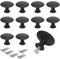 Bouton de Meuble,10 Pièces Boutons de Meuble Noir Bouton de Tiroir en Inoxydable Vintage Ronds Poignee de Cuisine 30 mm de Portes pour Placards Commode Armoire Meuble avec Vis Assorties