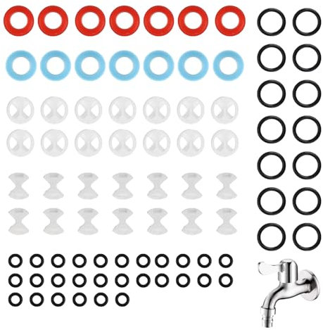 84 Pieces of Tap Washers, Assorted Mixer Tap Washers Various Specifications to Choose From Suitable for Faucet Repairs in Bathrooms Kitchens and Offices