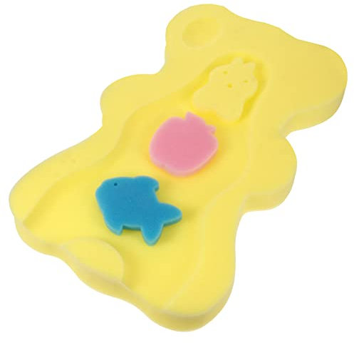 Gogogmee Alfombrilla De Baño Antideslizante Para Bebés, Cojín Esponjoso Cómodo, Soporte Corporal Suave Para Bañera, Ayuda Para Baño Seguro, Piel Sensible, Color Amarillo, Uso Infantil
