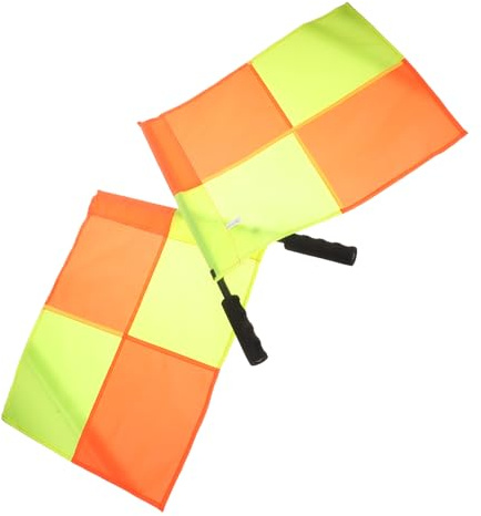 Toyvian 2pièces Drapeaux Arbitre de Football Équipement Arbitrage Portable pour Terrain de Football Drapeaux de Ligne Professionnels Style Aléatoire