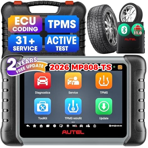 Autel MaxiPRO MP808S-TS TPMS Diagnosi Auto, Aggiornamento 2 Anni (700 €) Strumento di Programmazione TPMS per MP808BT Pro MP900BT MK900BT MK808S, Codifica ECU come MP900TS MS906 Pro, FCA AutoAuth