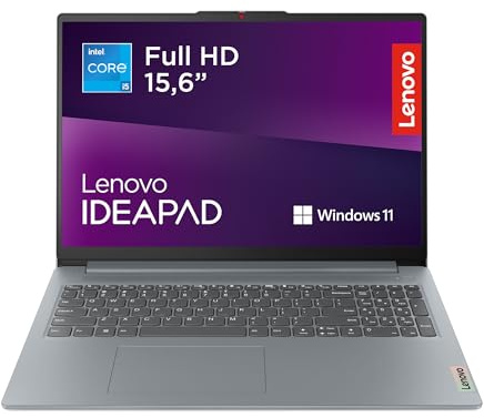 Lenovo IdeaPad Slim 3 Gen 8 – Ordenador Portátil 15.6 FHD (Intel Core i5-13420H, 16 GB RAM, 512 GB SSD, Intel UHD Graphics, Wi-Fi 6, Win 11 Home, Office Trial) Teclado QWERTY Español - Gris Ártico